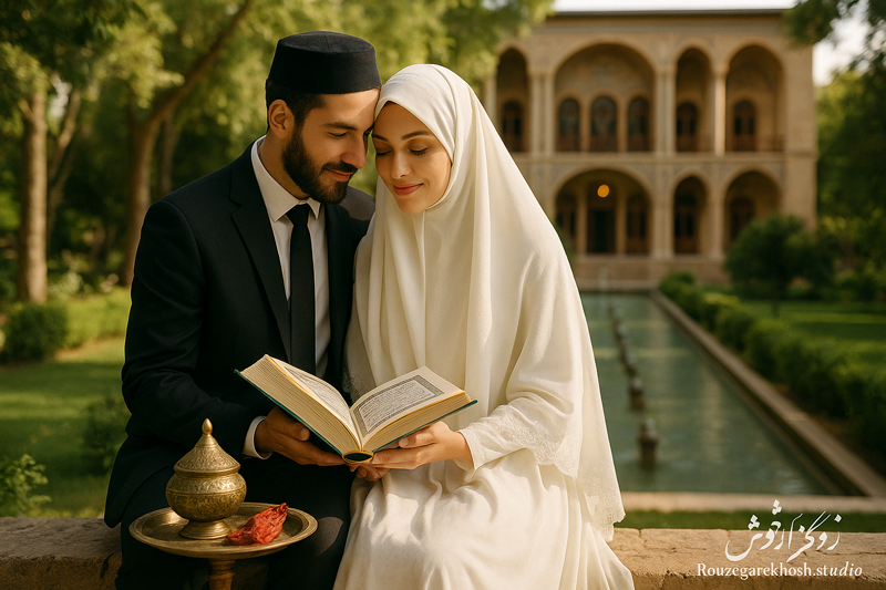 عکاسی فرمالیته عروس مذهبی و محجبه در خیابان ولیعصر تهران توسط اتلیه روزگارخوش